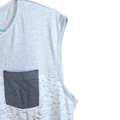 OT Revolution Mens 2XL T-Shirt Gray Sleeveless Pocket Shirt Sports Athleisure - Picture 3 of 6