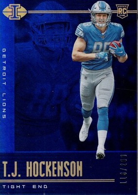 2019 Panini Illusions Trophy Collection Blue #27 T.J. Hockenson /299 - FB