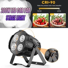 10Pack 200W COB LED Par Light DMX Stage Light Warm Cool White Church Party Light