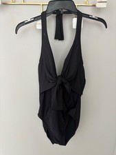 Vince Camuto BLACK V-Neck One-Piece Swimsuit US 10 NWT