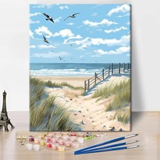 TUMOVO Paint by Numbers for Adults Beginner Beach 16 X 20 Inches,
