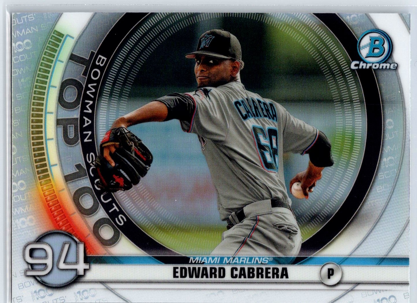 2020 Bowman Chrome Edward Cabrera Scouts Top 100 Insert Rookie RC #BTP-94