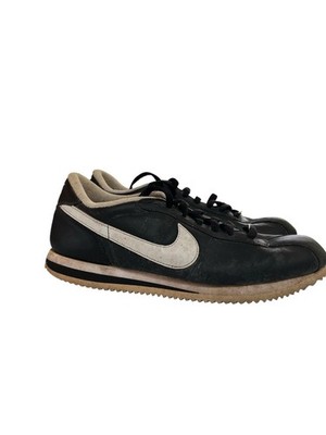 Nike Cortez Basic Leather Black White Mens Size 10