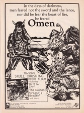 OMEN BATTLE CRY-ORIG 1985 ALBUM PROMO 8X11 MAGAZINE PRINT AD ADVERT MINI-POSTER