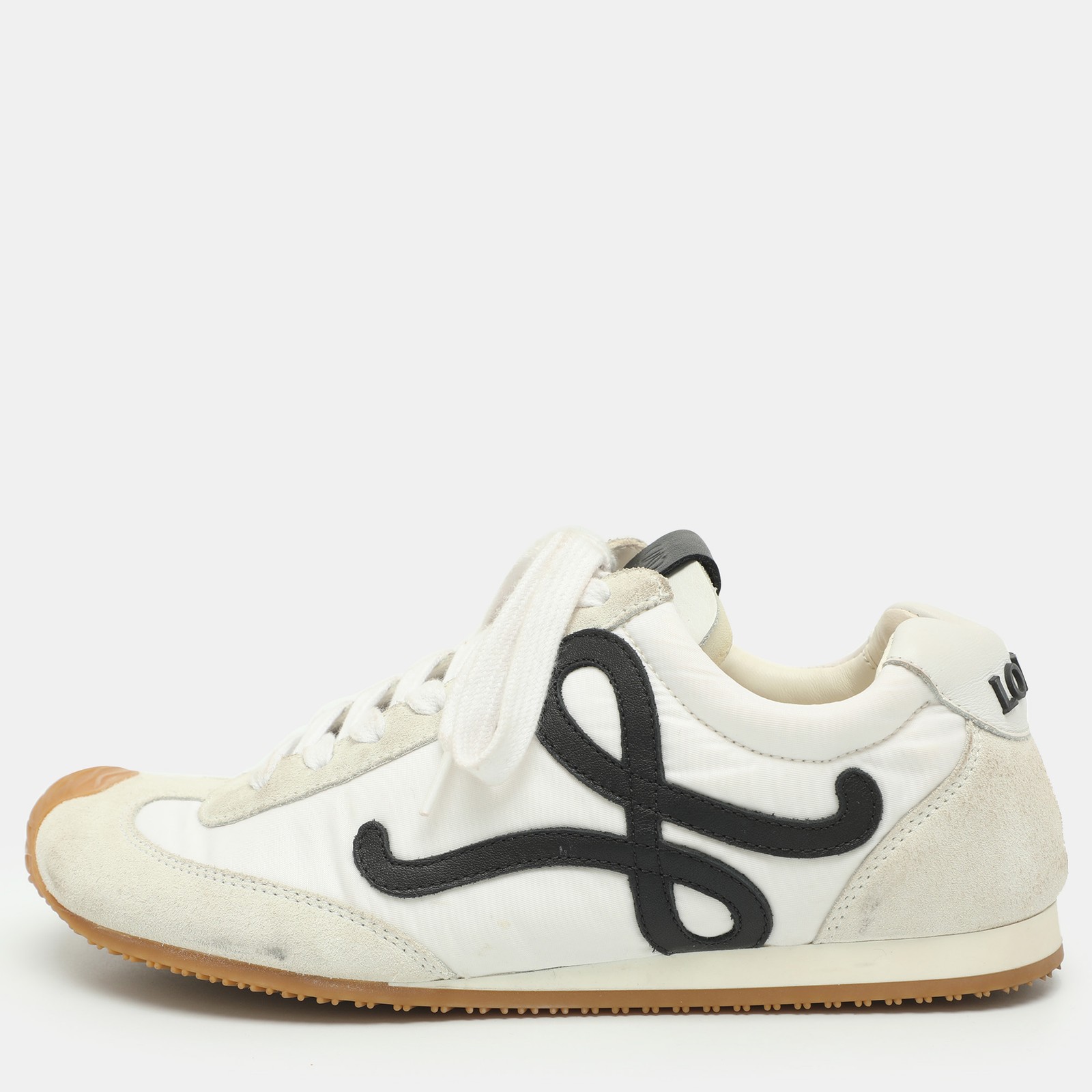 Loewe Ballet Runner 2.0 Size 38 WhiteGrey Nylon and Suede Low Top Sneakers