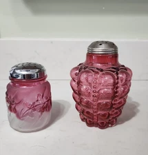 Cranberry Glass Sugar Shakers 