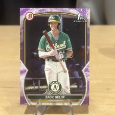 2023 Bowman Chrome Zach Gelof 1ST /199 FUCHSIA LUNAR CRATER REFRACTOR #BCP-1 SP