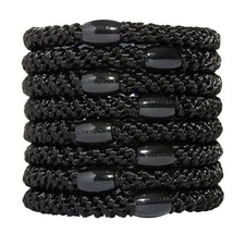 Grab  Go Ponytail Holders, Black, Set of Eight - Exceptionally Secure with G...