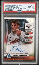 TRAVIS BAZZANA - 2024 Bowman Draft Draft Night Autographs /99 - BDNA-TB - PSA 10