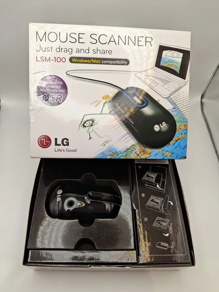 LG Maus Scanner LSM-100 einfach ziehen und teilen - schnell & flexibel verpackt G100