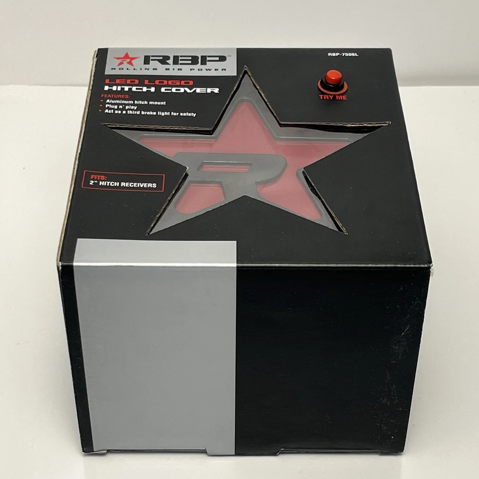 Cubierta de enganche con logotipo LED Rolling Big Power Red Star para receptores de 2" RBP-7506L - Nueva Foto 4 de 4