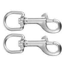 2pcs Dog Leash Clip Swivel Carabiner Spring Snap Hook Pet Cable Rotating