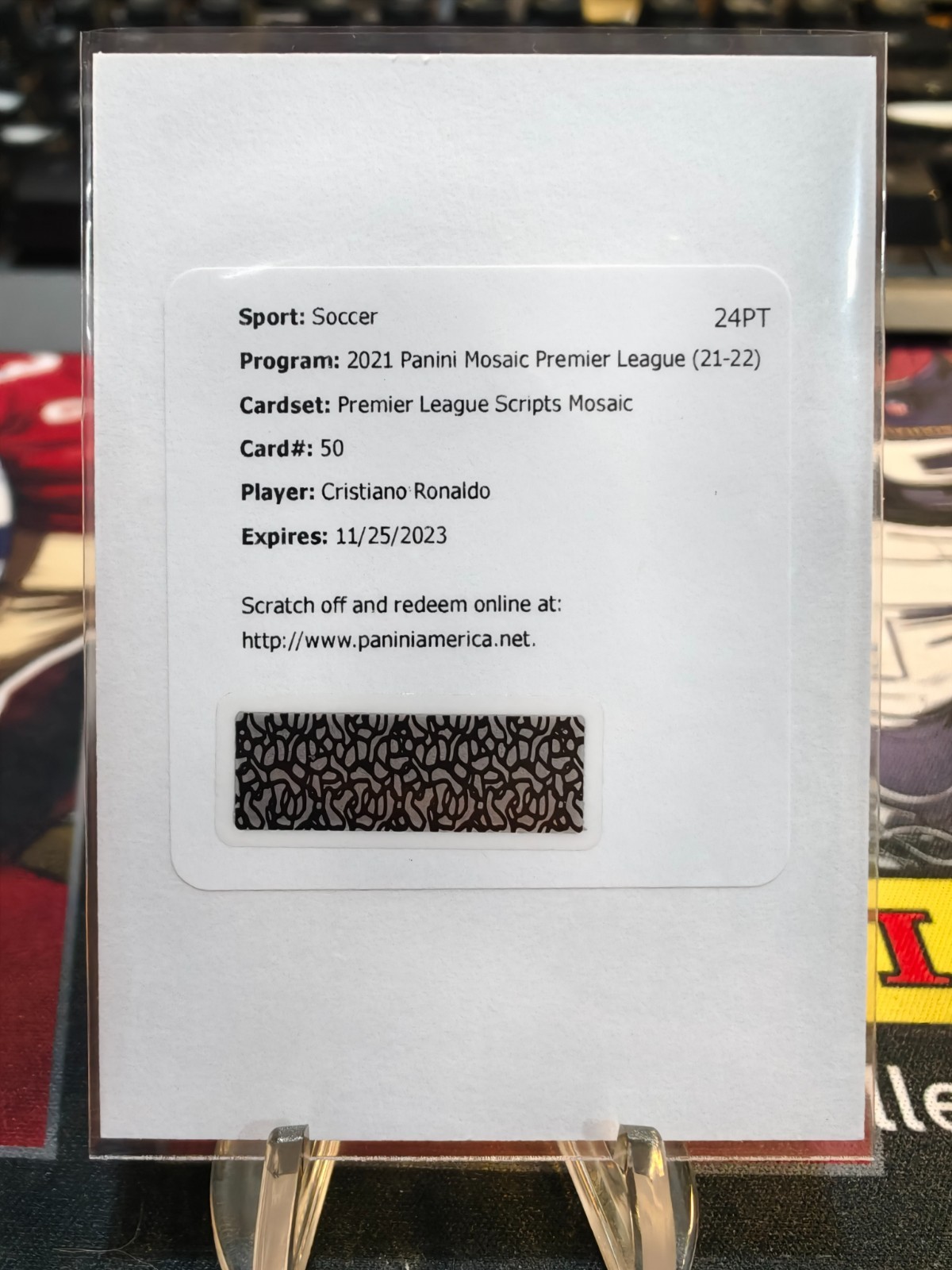 Christiano Ronaldo 2021 Panini Mosaic Scripts auto Unused Expired