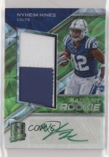 2018 Panini Spectra Neon Green Prizm 29/50 Nyheim Hines #RR-NH Patch Auto z5b