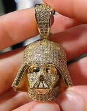 14K Yellow Gold Plated iced out 5A Cubic zirc...