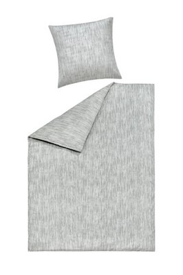 casa NOVA Bettwäsche WANDA Satin BL 135x200 cm silber Bettbezug