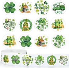 500Pcs St. Patrick'S Day Roll Stickers Cartoon Hat Shamrock Decorative Sticker I