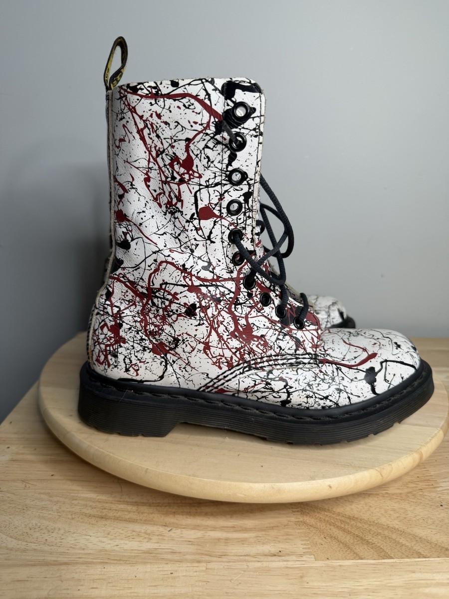 Dr Martens Paint Splatter 10 Hole Boots Size US Women 7 | eBay display picture 2