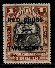 NORTH BORNEO GV SG231, $1 + 3c chestnut, M MINT. Cat &pound;50.
