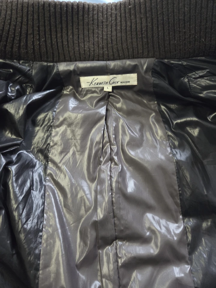 Kenneth Cole New York Men's Large (L) Brown Wool Coat w/ Mock Turtleneck - Image 2 of 4