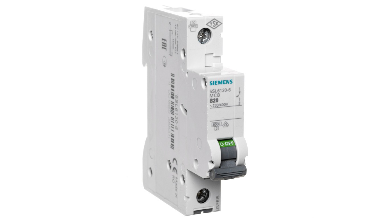 Overcurrent Switch 1P B 20A 6kA AC SENTRON 5SL6120-6