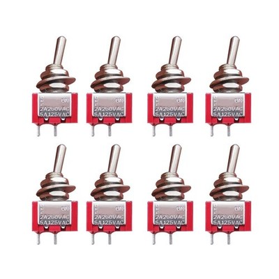 mxuteuk 8 Stück SPST Mini Kippschalter Miniatur EIN/AUS 2 Pin 