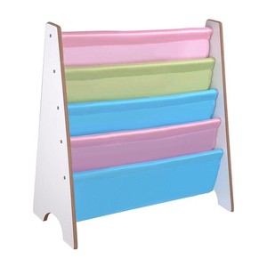 Yescom Kid Book Shelf Sling Storage Rack Organizer Wood Bookcase Holder Closeout