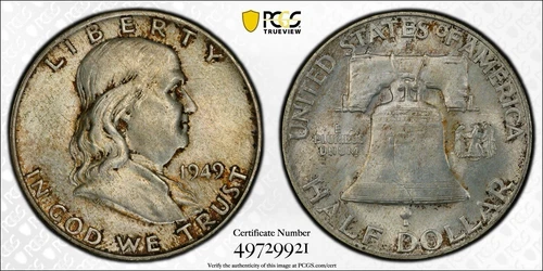 1949 D 50C Franklin Silver Half Dollar - PCGS MS65 FBL