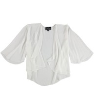 Alex Evenings Womens Chiffon Bolero Jacket, white, XL