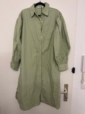 NA-KD Puff&auml;rmel Hemdblusenkleid - Hellgr&uuml;n, Gr. 36 EU, Baumwolle, Neu/Unge&ouml;ffnet