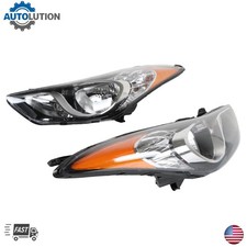 Fit For 2011-2013 Hyundai Elantra Halogen Headlamps 1 Pair Headlights Assembly