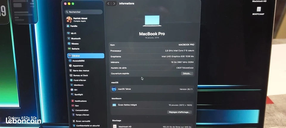 Apple MacBook Pro 16" 2019 · i7 · 16GB · 512GB, photo 4 sur 5