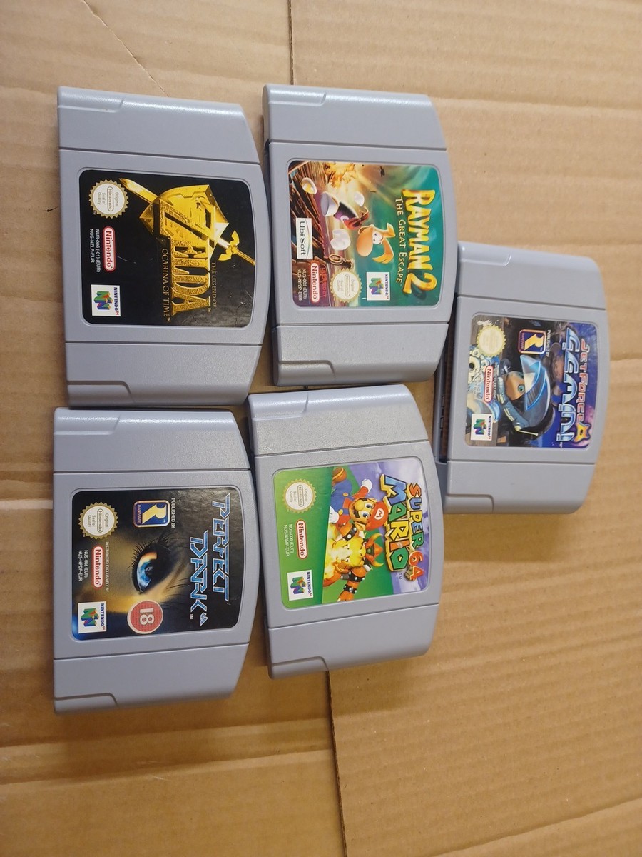 N64 Game Bundle ,super Mario 64,perfect Dark,zelda ,Raymond 2,jet