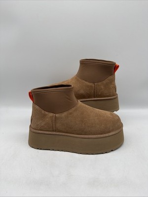 UGG Classic Mini Dipper Boots Chestnut Brown Suede Damen UK 7 EU 40 NEU