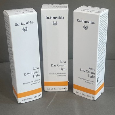 Dr Hauschka Rose Day Cream Light 1 oz 30ml Face Moisturizer Lot of 3 NEW 01.2027