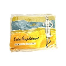 Vintage 60s 70s Ladies Clear Vinyl Raincoat Style 146 Medium New In Package