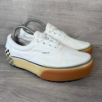 Vans Damen-Sportschuhe weiß UK-Größe 5 Schnürschuhe Low-Top Ära gestapeltes Schachbrettmuster