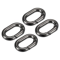 "Feder Ovaler Ring,4Stk 0,83\" Trigger Feder SchlüSselring Schnalle,Dunkelgrau"