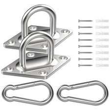 2 Sets Stainless Steel Swivel Carabiner Hammock Hanging Hooks for Suspension