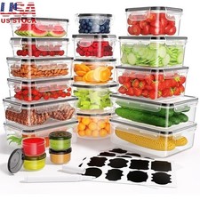 40 Pcs Airtight Food Storage Containers BPA Free Leak Proof W/ Labels Marker New