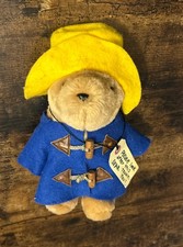 Paddington Bear Stuffed Animal Plush England Vintage 1988 8 Tall New Eden Toys