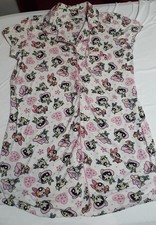 Women's Powerpuff Girls Cartoon Network Nightgown M Size M Button Up Capsleeve