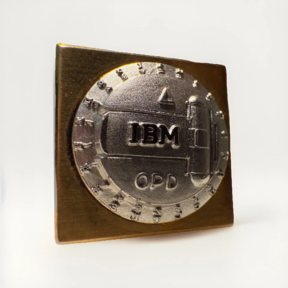 Gemelos vintage IBM OPD plata esterlina y tono dorado - historia de la computadora Foto 3 de 4