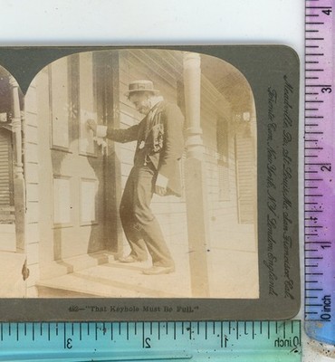 That Keyhole Must be Full Comic Keystone Stereoview