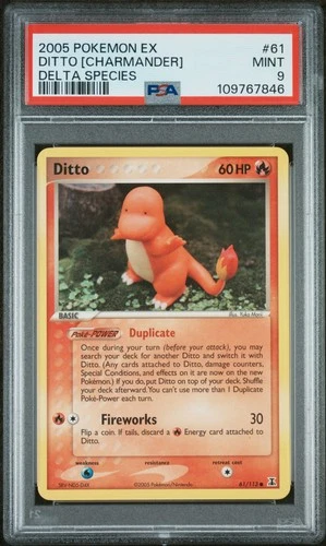 2005 POKEMON EX DELTA SPECIES #61 DITTO [CHARMANDER] PSA 9