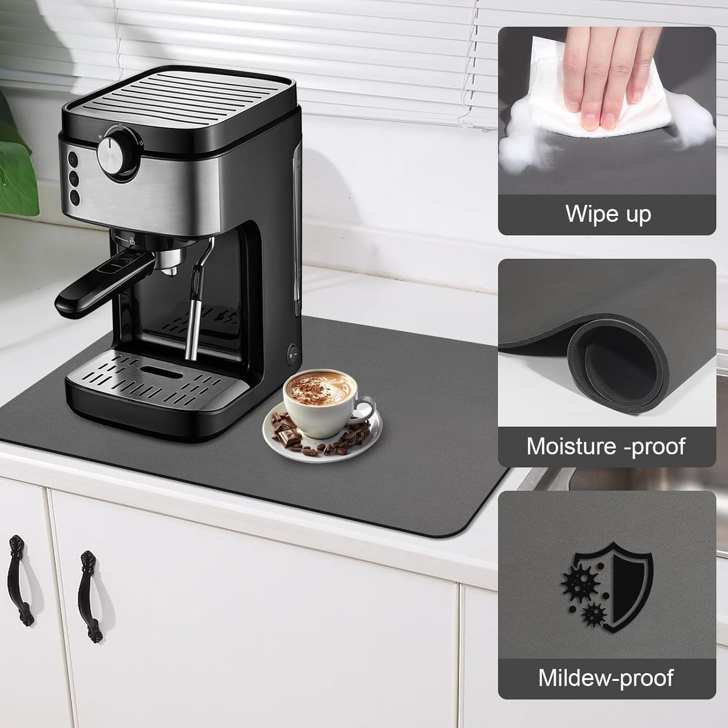 Tappetino Cucina Super Assorbente per Lavello e Macchina Caffè Professional - 2
