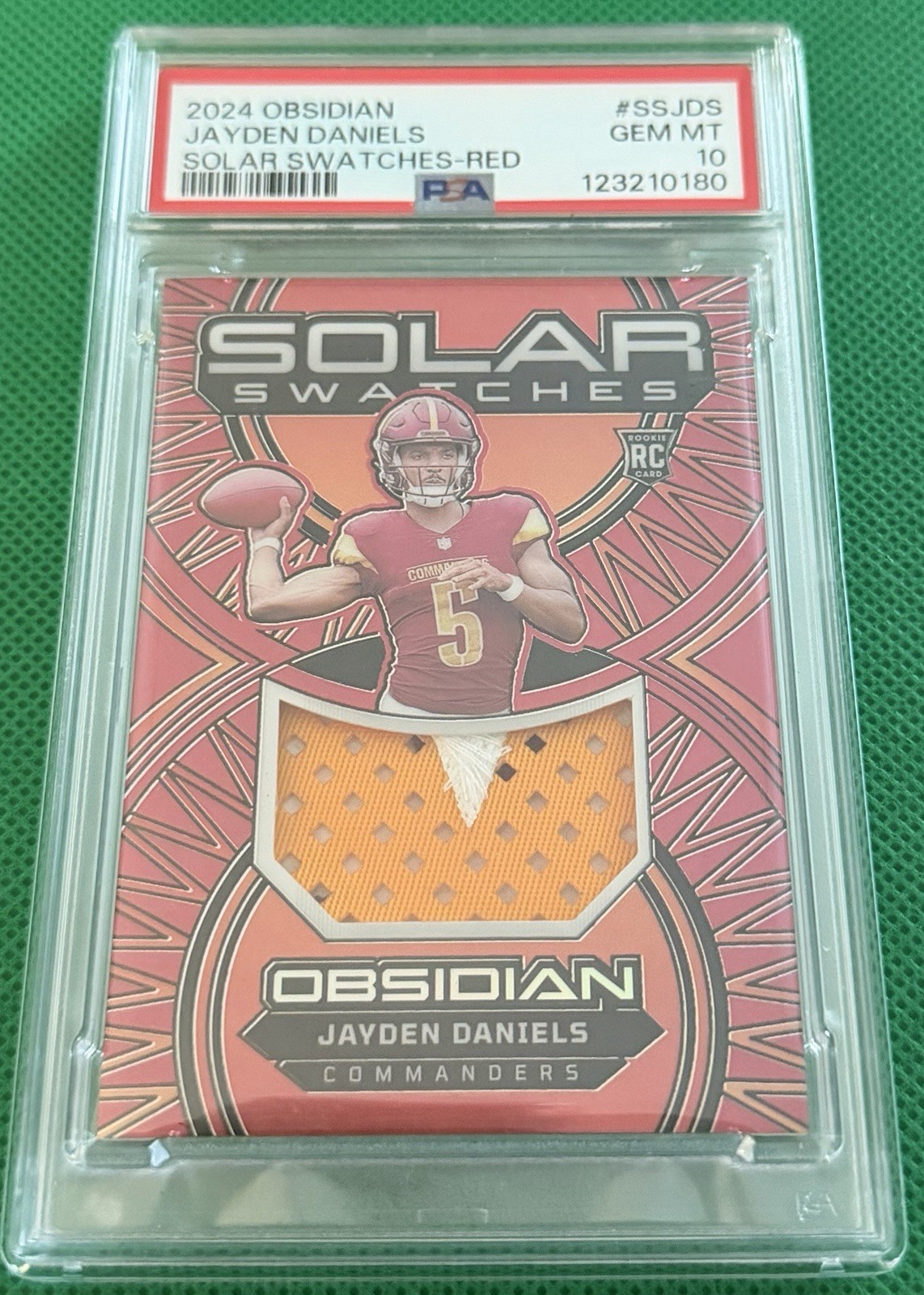 Jayden Daniels Panini Obsidian Solar Swatches #SSJDS Red