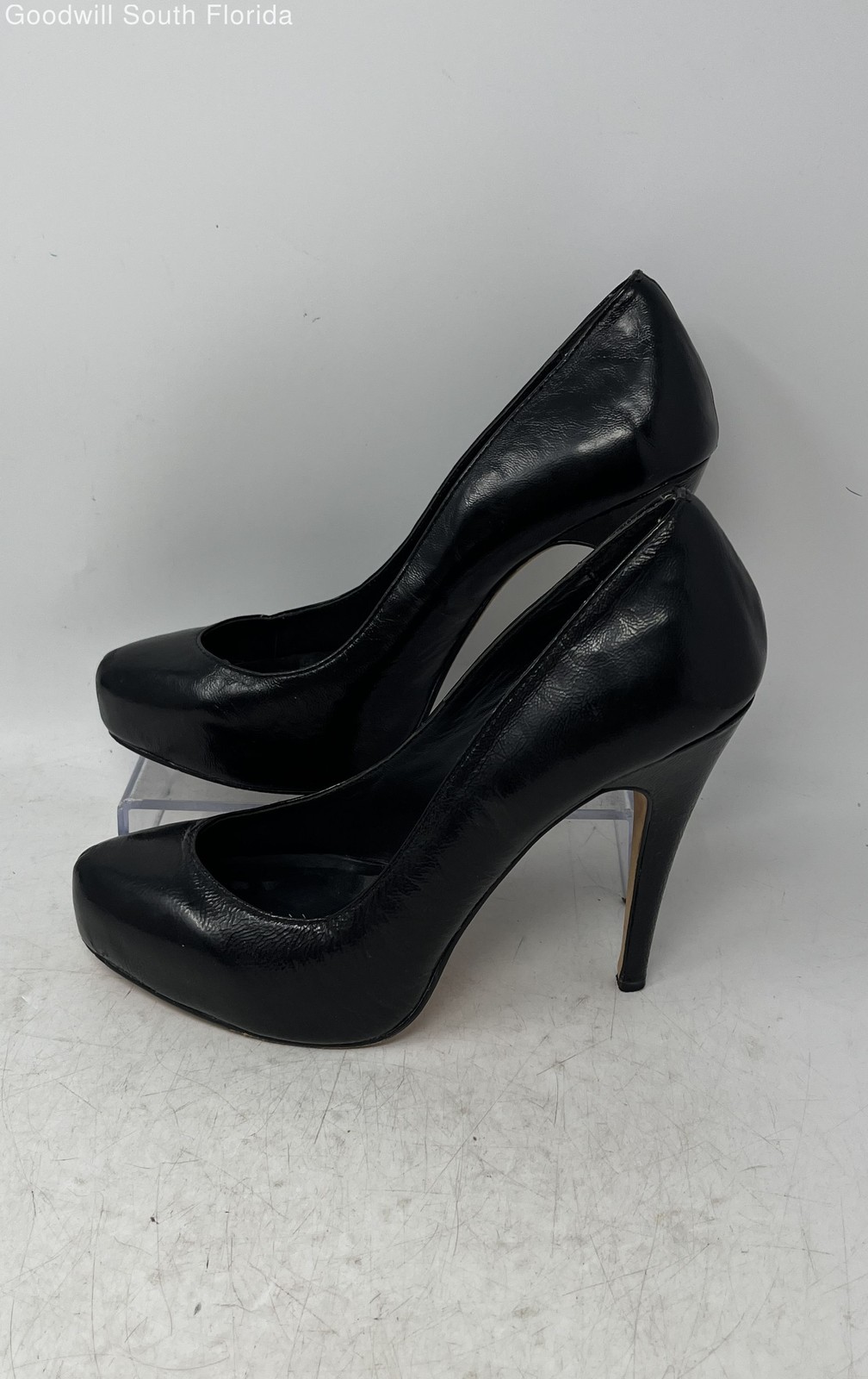 Dolce Vita Womens Black Leather Slip-On Stiletto Pump Heels Size 10