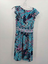 Pre-Owned Lilly Pulitzer Blue Size Small Knee Length Short Sleeve Dress