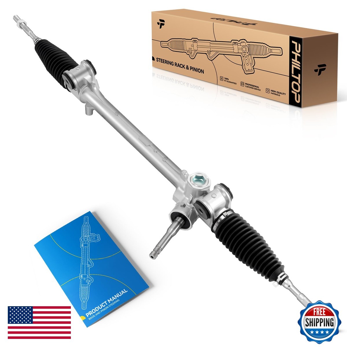 PHILTOP Power Steering Rack & Pinion for 2007-2011 Yaris, 2012 Yaris Sedan